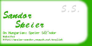 sandor speier business card